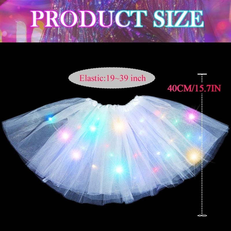 Nicute Light Up Tutu Led Layered Tulle Tutus Skirt for Women - Image 5
